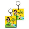 3D Square Lenticular EVA Foam Key Chain (1 1/2"x1 1/2")